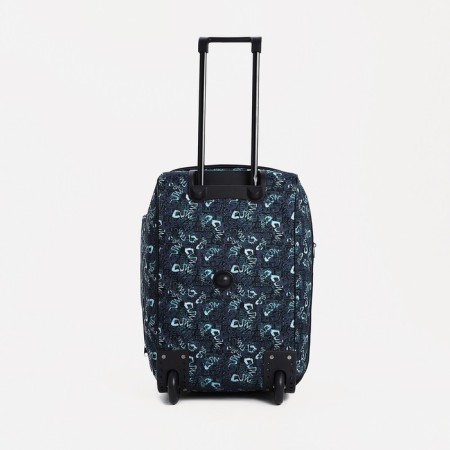 Road bag on wheels, a lightning department, with an increase, an outer pocket, black/turquoise color-3