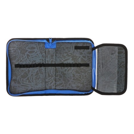 Penal 1 section, 130x200, folding bar, laminated cardboard, for a boy, blue/black, Seventeen-4