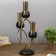 Summary Metal for 3 candles "Dark Knight" black matte with gold 21x38x15 cm