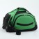 Road bag on wheels, 3 outer pockets, shoes, black/green color