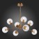Suspended EVOLUCE lamp. Sle220803-08. Andria. 8x40 watts, E14, 74x74x52 cm, brass color