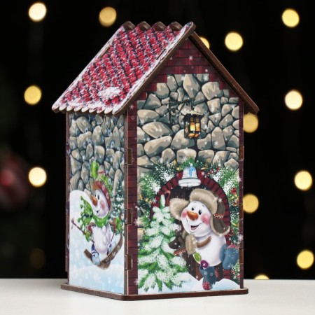 Tea house/ piggy bank, masonry, 16.5x10x9.1 cm-5