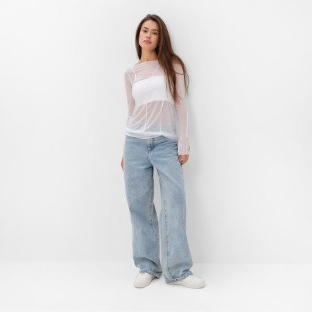 Jumper (longshille) Women's mesh mist, size 44, white-1