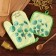 Kitchen set 2 objects of the “tropical” color color green: a severity 17x17 cm, mittens 25x16 cm, 100% p/e