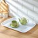 Plastic tray, 47 × 36.5 × 2.3 cm, rectangular, marble color