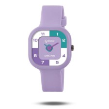 Watch of nursery, d-3.7 cm, silicone strap, 3 atm, lilac