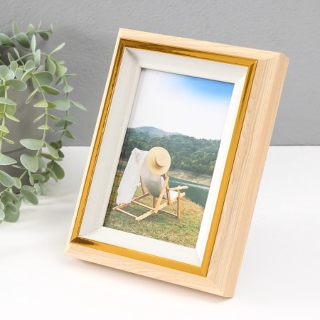 Photo frame plastic 10x15 cm "Stefania" light tree with white 4.4x15x20 cm-2