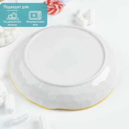 Ceramic plate "Cupid Dino", d = 20.5 cm, yellow color-4