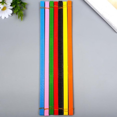 Color corrugated cardboard d/quilling 10 mm., 42 stripes, 205 g/m2, 7 colors