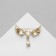 Brooch "Heart" winged, white color in gold