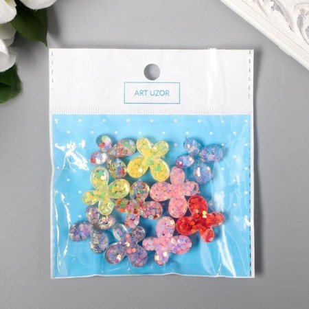Decor for creativity Plastic "Butterfly with glitter" 2.2x2 cm mix-2