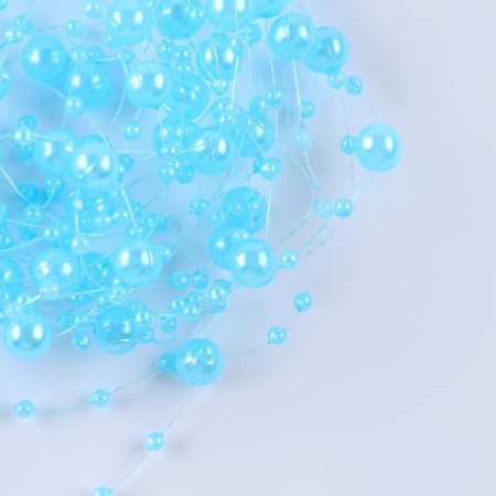 Field for decor with beads, length - 4.8 m, blue color-1