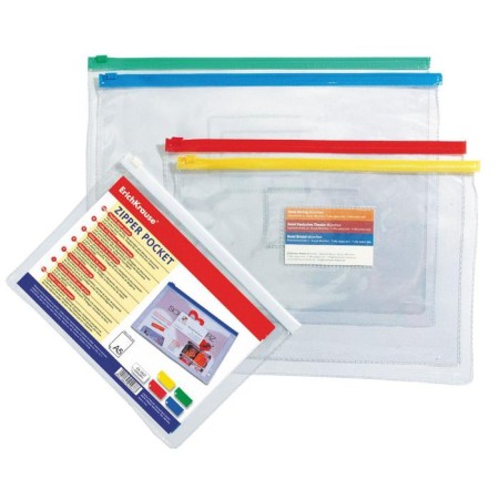 Folder-convert on ZIP-Molniya B6 140 μm, Erichkrause PVC Zip Pocket, Transparent Mix, up to 100 sheets