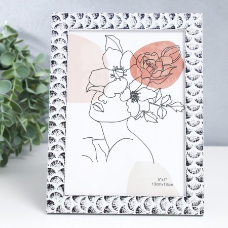Photo frame plastic 13x18 cm "Phases of the Moon" White with black 20.1x15.4 cm