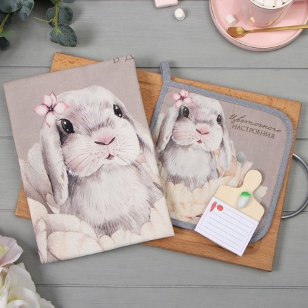 Gift "bunny" towel 40x73cm, 19x19cm sever