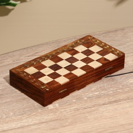 Folding chess, board 25x25 cm, tree shisham-8