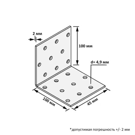 Corner Fixing equilateral KUR 100x100x40 zinc, 1 pc.-1