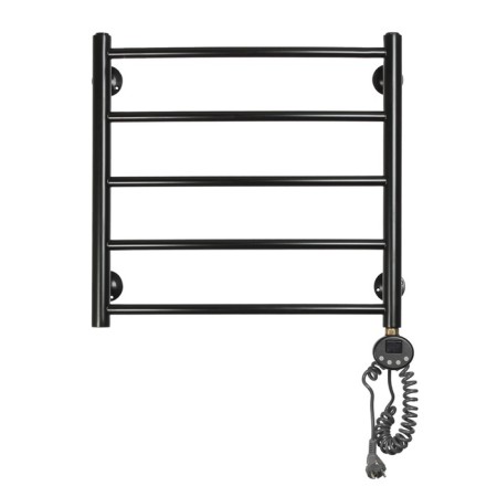 Domoterm electric heated towel rail "Calipso" P5, 500x500 mm, right, black matte-1