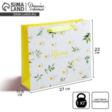 Package Gift Laminated Horizontal, Packaging, Flower Happiness, ML 27 x 23 x 11.5 cm