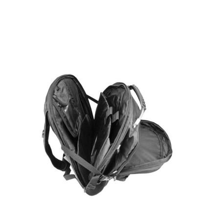 Backpack, 2 parts with a zipper, with USB, black color-3