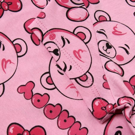 Set for a home -made girl (T -shirt/shorts) "Bear", pink color, height 110-2