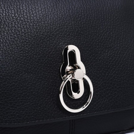 Women's bag L-Craft on fasteners, long belt, black color-3