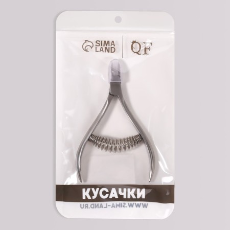 Manicure nippers for cuticle, spring connection, 9.5 cm, blade length - 9 mm, silver color-3