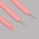 Set for building and design of nails: flat brush - Dots 2 pcs, flat brush - Pusher, Pink color
