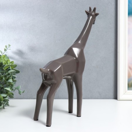 Souvenir ceramics "Giraffe" matte chocolate 30x7.5x24 cm-3