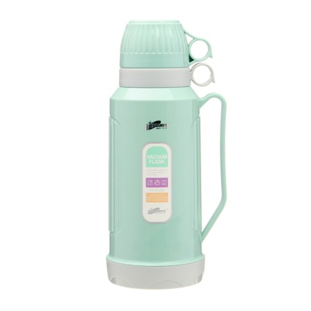 Thermos 1.8 l, with a glass flask, retains heat 12 hours, with a mug, green-1