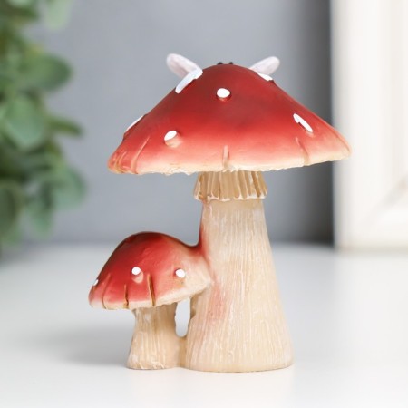 Polystone souvenir "Two fly agaric with a butterfly" 8.2x7.4x6.8 cm-2