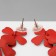 Earrings Metal "brightness" flowers, red color