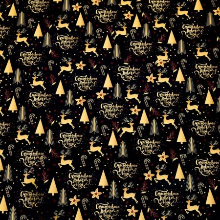 Glossy packaging paper "Deer in gold", 1 sheet, 70 x 100 cm-3