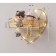 Wall hanger with a shelf "heart", with backlight, 5 hooks, gold