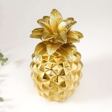 Souvenir Polystone "Golden Pineapple" 22x10x10 cm-2