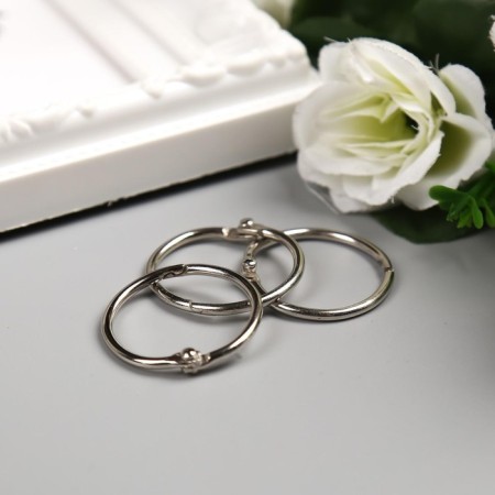 Rings for creativity (for photo albums) "gold/silver" int. D = 2.5 cm external. D = 3 cm set 10 pcs-2