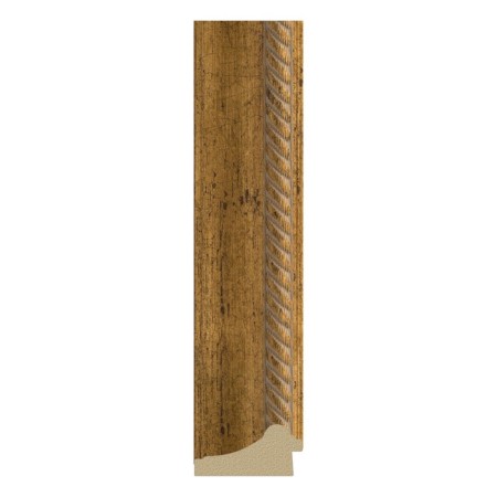 Mirror with engraving in the baguette frame, aged bronze with weaving 70 mm, 53x71 cm-2