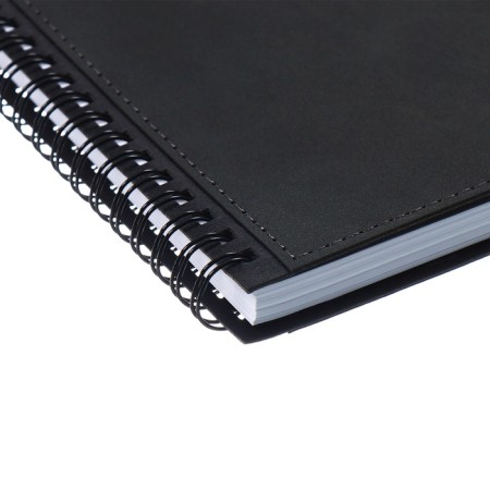A4 notebook, 96 sheets on the crest of Escalada, integral cover of artificial leather, foil embossing, block 70 g/m2, black-2