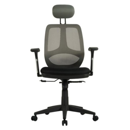 The chair of the operator Brabix Saturn ER-400, with a headrest, combined black/gray-2
