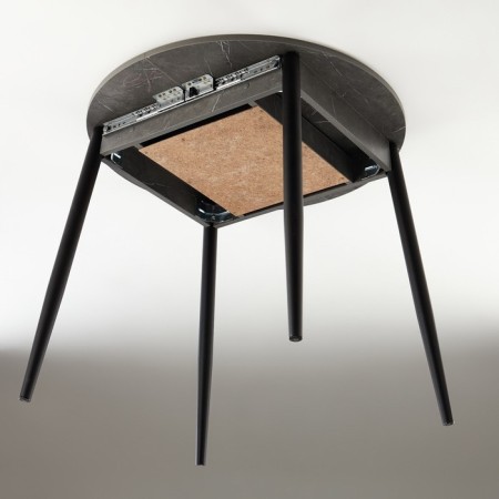Round Round table "Orion Mini", 800/1110x800x750, Black metal legs/Caspian dark-3
