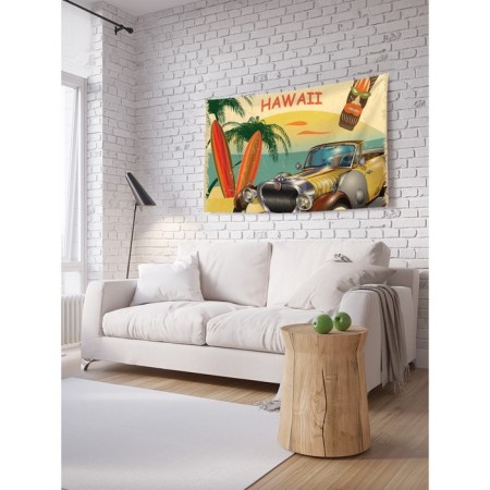 Decorative panel with photo printing "invitation to Hawaii", horizontal, size 100x150 cm