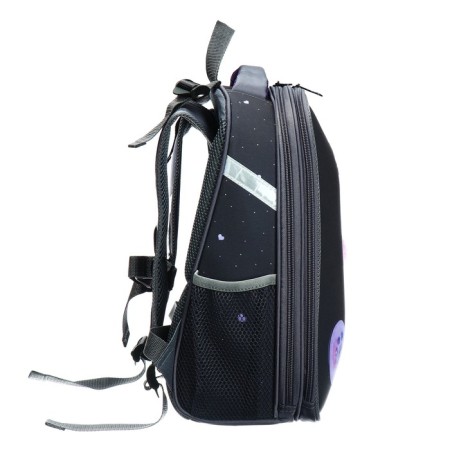 School backpack 38 x 30 x 16 cm, ergonomic back, stavia "paws in the hearts", gray-3