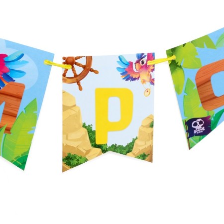 Paper garland with the tape "Treasures of the Pirates"-3