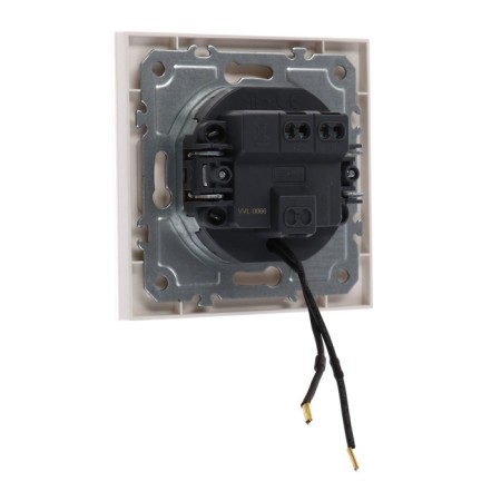 Tot Matte Glass switch, 10 a, 1 cl., With backlight, hidden, glass, white-3