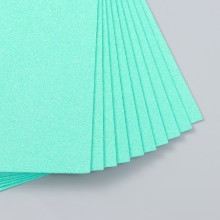 Foamiran glitter 2 mm 20x30 cm, mint-1