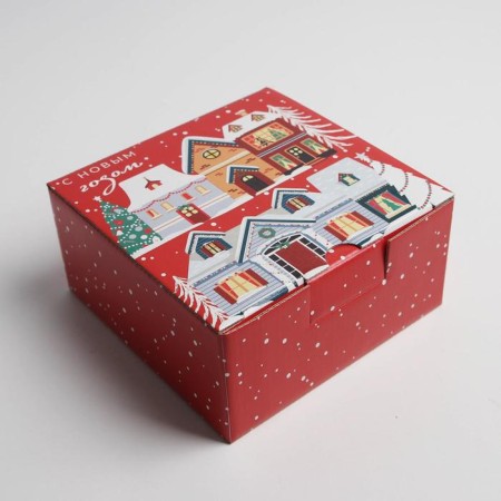 Folding box "Winter City", 15 x 15 x 7 cm, new year-2