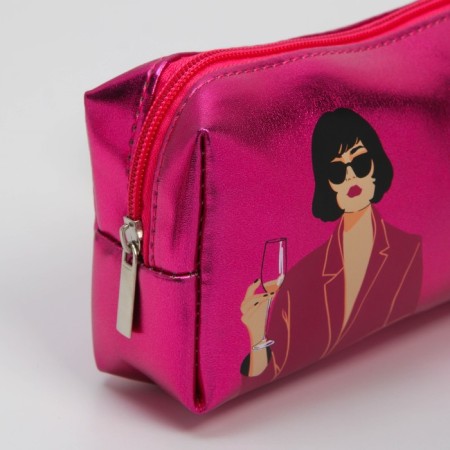 Cosmetic bag "everything will be the way I want", artificial leather, size 18x10 cm-2