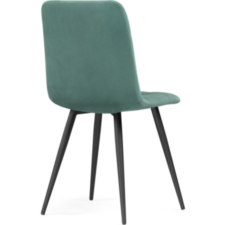Stool on a metal frame chilli to metal/velor, black/turquoise 44x50x85 cm-3