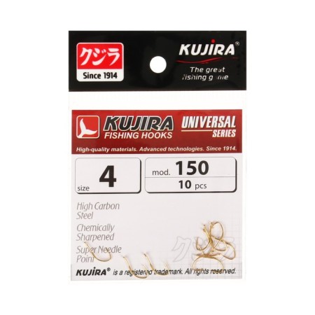 Hooks Kujira Universal 150, GO color, No. 4, 10 pcs.