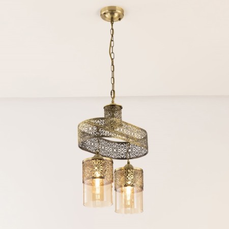 Suspended lamp Citilux "Emir" CL467223, 36x36x48 cm, 2x75W, E27, brown color-9